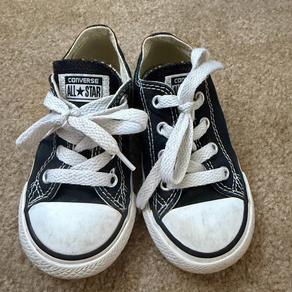 Converse Kids Black and White Sneakers - Picture 1 of 9